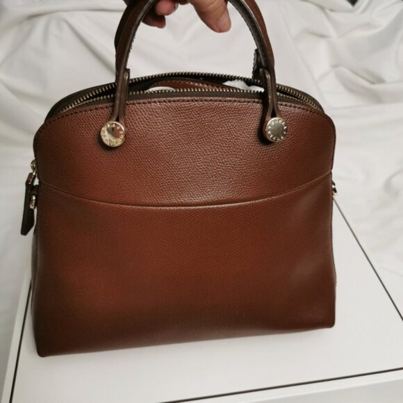 Furla Piper Small Dome Satchel Cognac Pebbled Leather - Picture 7 of 11